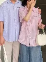 Áo Sơ Mi Tay Ngắn Nam Nữ Kẻ Sọc