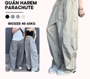 Quần ống rộng harem bigsize MunMiu gió nhăn 2 túi trước chất vải parachute dáng rộng unisex 993