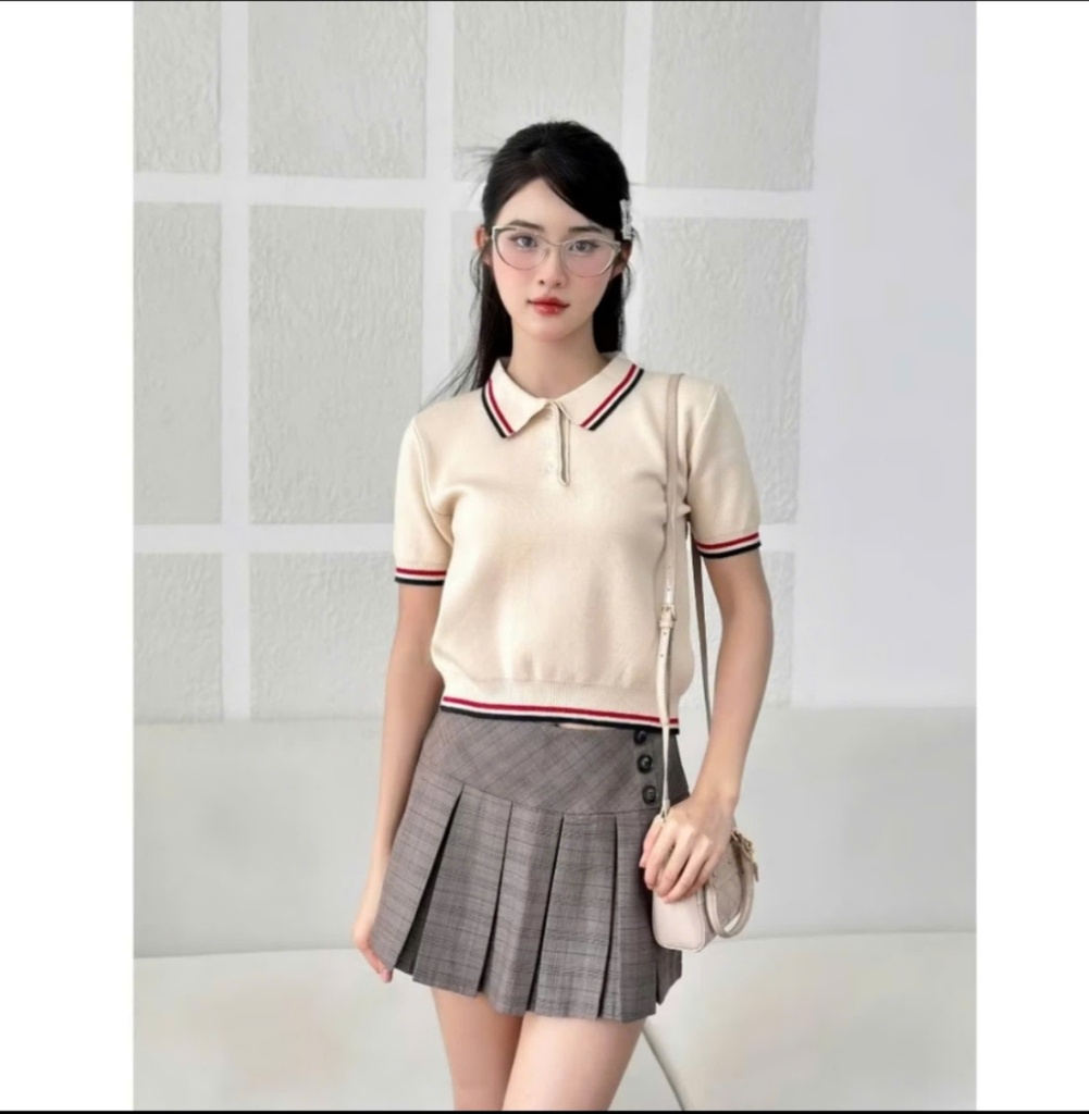 Áo Polo Croptop Len Nữ