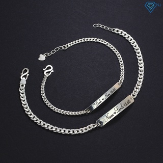 Vòng tay Hợp kim chống rỉ khắc tên cặp đôi