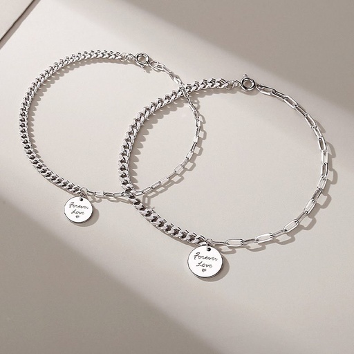 Lắc tay bạc cặp đôi tình yêu Forever Love bạc S925